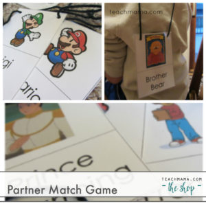 partner match game (great for valentine's day parties!)