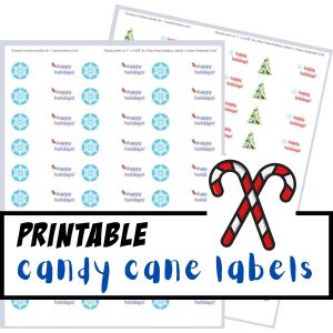 candy cane gift labels