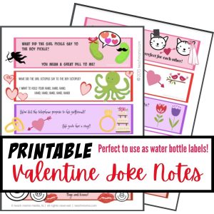 valentine's day joke notes (or water bottle labels!)