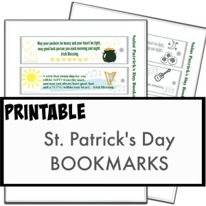 saint patrick's day bookmarks (colored and color-in)