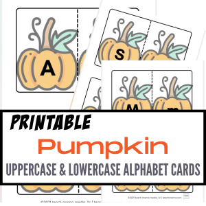 pumpkin cards with alphabet letters