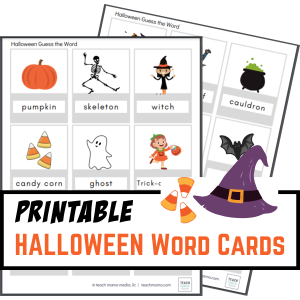 halloween images and words on cards