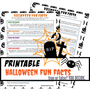 halloween printable fun facts
